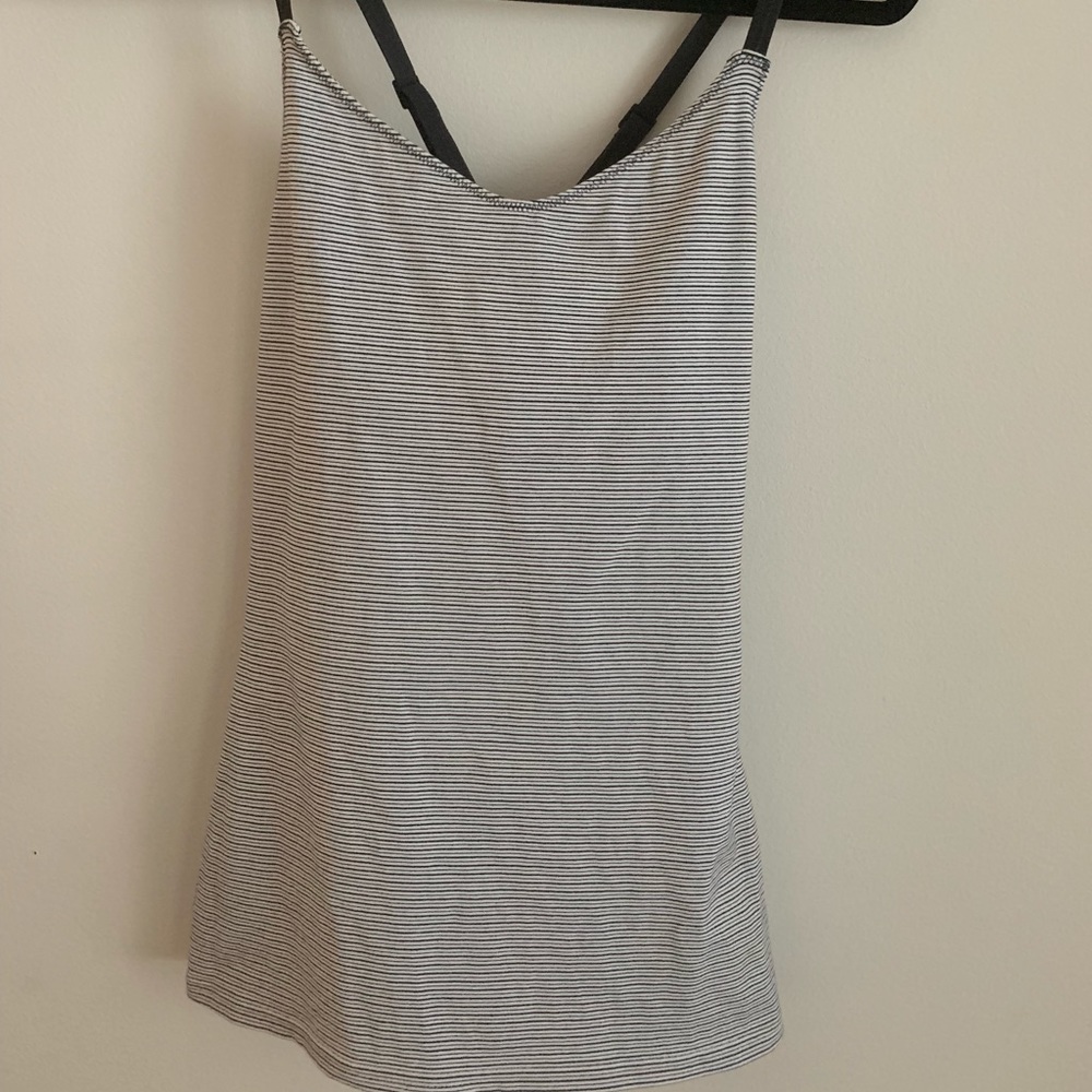 Outdoor Voices Black and White striped tank top
